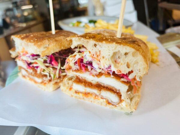 Crumbed chicken sandwich